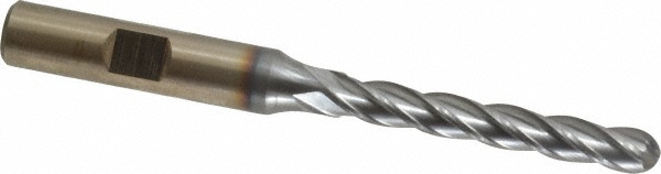 Cleveland C33362 Ball End Mill: 0.25" Dia, 1.75" LOC, 4 Flute, High Speed Steel Image