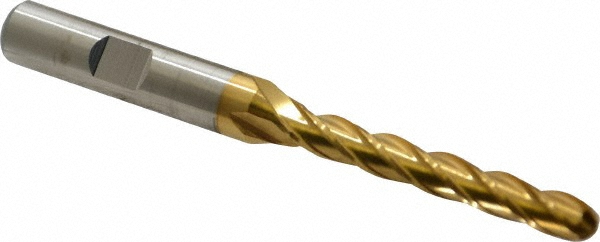 Cleveland C33353 Ball End Mill: 0.25" Dia, 1.75" LOC, 4 Flute, High Speed Steel Image