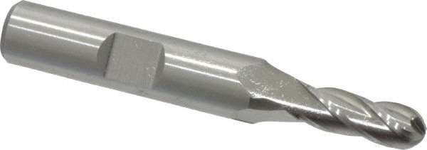 Cleveland C33301 Ball End Mill: 0.25" Dia, 0.625" LOC, 4 Flute, High Speed Steel Image