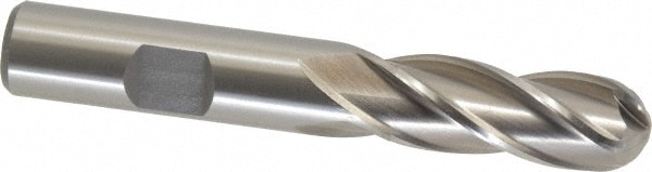 Cleveland C41293 Ball End Mill: 0.5" Dia, 1.25" LOC, 4 Flute, High Speed Steel Image