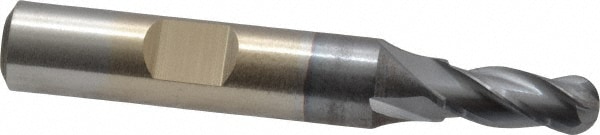 Cleveland C33313 Ball End Mill: 0.25" Dia, 0.625" LOC, 4 Flute, High Speed Steel Image