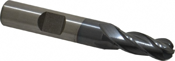 Cleveland C33314 Ball End Mill: 0.3125" Dia, 0.75" LOC, 4 Flute, High Speed Steel Image