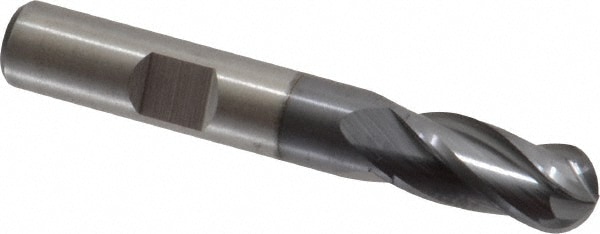 Cleveland C33315 Ball End Mill: 0.375" Dia, 0.75" LOC, 4 Flute, High Speed Steel Image