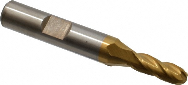 Cleveland C33303 Ball End Mill: 0.25" Dia, 0.625" LOC, 4 Flute, High Speed Steel Image