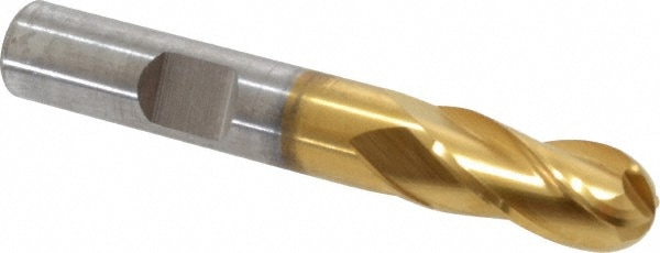 Cleveland C33305 Ball End Mill: 0.375" Dia, 0.75" LOC, 4 Flute, High Speed Steel Image