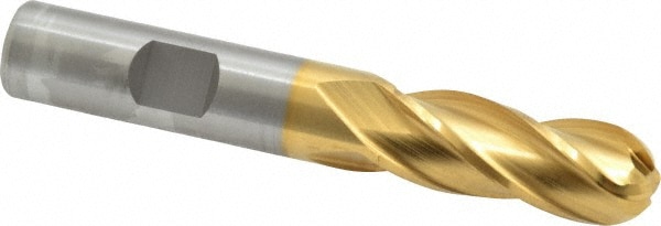 Cleveland C33306 Ball End Mill: 0.5" Dia, 1.25" LOC, 4 Flute, High Speed Steel Image