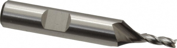 Cleveland C39638 Square End Mill: 1/8 Dia, 3/8 LOC, 3/8 Shank Dia, 2-5/16 OAL, 3 Flutes, High Speed Steel Image