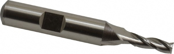 Cleveland C39640 Square End Mill: 3/16 Dia, 1/2 LOC, 3/8 Shank Dia, 2-3/8 OAL, 3 Flutes, High Speed Steel Image