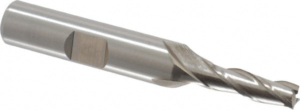 Cleveland C39641 Square End Mill: 7/32 Dia, 5/8 LOC, 3/8 Shank Dia, 2-7/16 OAL, 3 Flutes, High Speed Steel Image