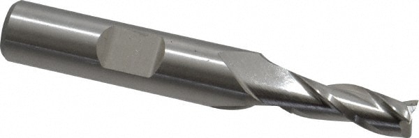 Cleveland C39642 Square End Mill: 1/4 Dia, 5/8 LOC, 3/8 Shank Dia, 2-7/16 OAL, 3 Flutes, High Speed Steel Image