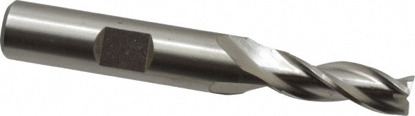 Cleveland C39643 Square End Mill: 9/32 Dia, 3/4 LOC, 3/8 Shank Dia, 2-1/2 OAL, 3 Flutes, High Speed Steel Image