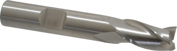 Cleveland C39646 Square End Mill: 3/8 Dia, 3/4 LOC, 3/8 Shank Dia, 2-1/2 OAL, 3 Flutes, High Speed Steel Image