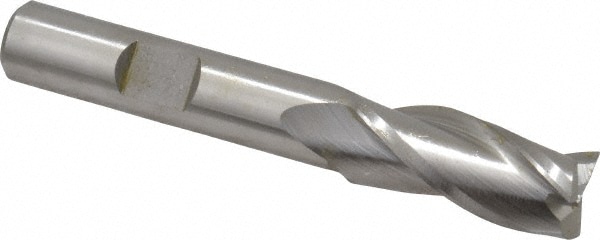 Cleveland C39648 Square End Mill: 7/16 Dia, 1 LOC, 3/8 Shank Dia, 2-11/16 OAL, 3 Flutes, High Speed Steel Image