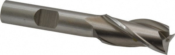 Cleveland C39650 Square End Mill: 1/2 Dia, 1 LOC, 3/8 Shank Dia, 2-11/16 OAL, 3 Flutes, High Speed Steel Image