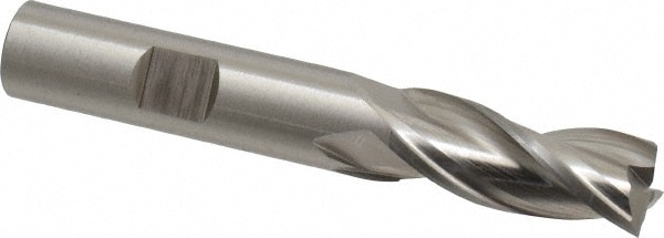 Cleveland C39651 Square End Mill: 1/2 Dia, 1-1/4 LOC, 1/2 Shank Dia, 3-1/4 OAL, 3 Flutes, High Speed Steel Image