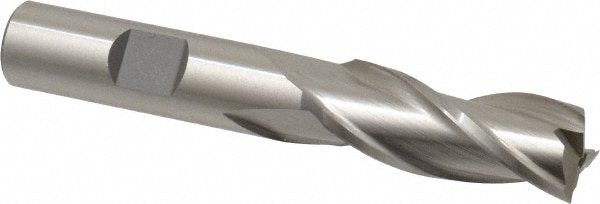 Cleveland C39652 Square End Mill: 9/16 Dia, 1-3/8 LOC, 1/2 Shank Dia, 3-3/8 OAL, 3 Flutes, High Speed Steel Image