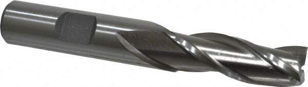 Cleveland C39649 Square End Mill: 15/32 Dia, 1-1/4 LOC, 1/2 Shank Dia, 3-1/4 OAL, 3 Flutes, High Speed Steel Image