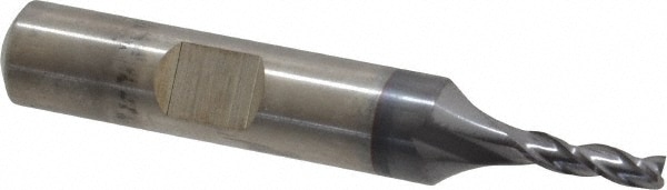 Cleveland C39700 Square End Mill: 1/8 Dia, 3/8 LOC, 3/8 Shank Dia, 2-5/16 OAL, 3 Flutes, High Speed Steel Image