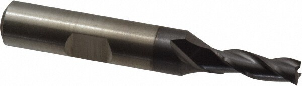 Cleveland C39703 Square End Mill: 7/32 Dia, 5/8 LOC, 3/8 Shank Dia, 2-7/16 OAL, 3 Flutes, High Speed Steel Image