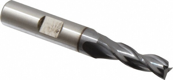 Cleveland C39705 Square End Mill: 9/32 Dia, 3/4 LOC, 3/8 Shank Dia, 2-1/2 OAL, 3 Flutes, High Speed Steel Image