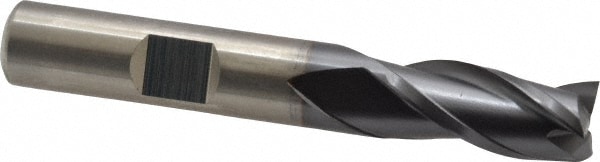 Cleveland C39708 Square End Mill: 3/8 Dia, 3/4 LOC, 3/8 Shank Dia, 2-1/2 OAL, 3 Flutes, High Speed Steel Image