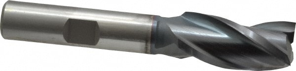 Cleveland C39712 Square End Mill: 1/2 Dia, 1 LOC, 3/8 Shank Dia, 2-11/16 OAL, 3 Flutes, High Speed Steel Image