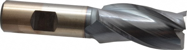 Cleveland C39721 Square End Mill: 1 Dia, 1-7/8 LOC, 3/4 Shank Dia, 4-1/8 OAL, 3 Flutes, High Speed Steel Image