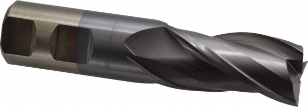 Cleveland C39722 Square End Mill: 1 Dia, 2 LOC, 1 Shank Dia, 4-1/2 OAL, 3 Flutes, High Speed Steel Image