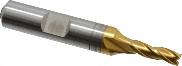 Cleveland C39671 Square End Mill: 3/16 Dia, 1/2 LOC, 3/8 Shank Dia, 2-3/8 OAL, 3 Flutes, High Speed Steel Image