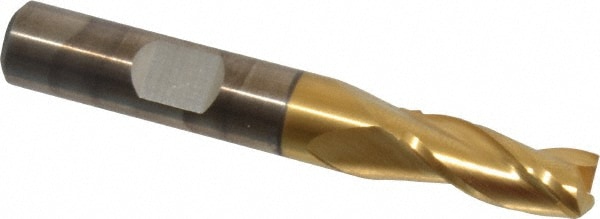 Cleveland C39675 Square End Mill: 5/16 Dia, 3/4 LOC, 3/8 Shank Dia, 2-1/2 OAL, 3 Flutes, High Speed Steel Image