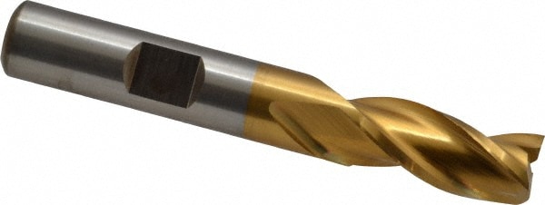 Cleveland C39677 Square End Mill: 3/8 Dia, 3/4 LOC, 3/8 Shank Dia, 2-1/2 OAL, 3 Flutes, High Speed Steel Image