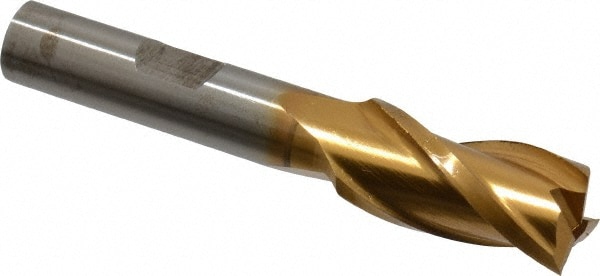 Cleveland C39681 Square End Mill: 1/2 Dia, 1 LOC, 3/8 Shank Dia, 2-11/16 OAL, 3 Flutes, High Speed Steel Image