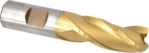 Cleveland C39686 Square End Mill: 3/4 Dia, 1-5/8 LOC, 3/4 Shank Dia, 3-7/8 OAL, 3 Flutes, High Speed Steel Image