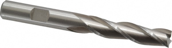 Cleveland C39737 Square End Mill: 3/8 Dia, 1-1/2 LOC, 3/8 Shank Dia, 3-1/4 OAL, 3 Flutes, High Speed Steel Image