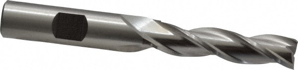 Cleveland C39739 Square End Mill: 7/16 Dia, 1-3/4 LOC, 1/2 Shank Dia, 3-1/4 OAL, 3 Flutes, High Speed Steel Image