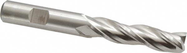 Cleveland C39741 Square End Mill: 1/2 Dia, 2 LOC, 1/2 Shank Dia, 4 OAL, 3 Flutes, High Speed Steel Image