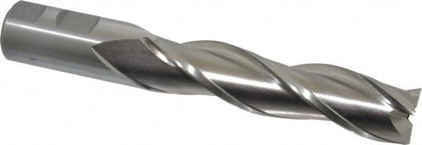 Cleveland C39745 Square End Mill: 1 Dia, 4 LOC, 1 Shank Dia, 6-1/2 OAL, 3 Flutes, High Speed Steel Image