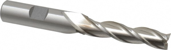 Cleveland C39738 Square End Mill: 13/32 Dia, 1-3/4 LOC, 1/2 Shank Dia, 3-3/4 OAL, 3 Flutes, High Speed Steel Image