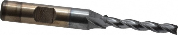 Cleveland C39775 Square End Mill: 3/16 Dia, 1-1/4 LOC, 3/8 Shank Dia, 3-1/16 OAL, 3 Flutes, High Speed Steel Image