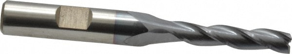 Cleveland C39777 Square End Mill: 1/4 Dia, 1-1/4 LOC, 3/8 Shank Dia, 3-1/16 OAL, 3 Flutes, High Speed Steel Image