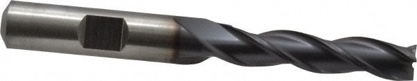 Cleveland C39779 Square End Mill: 5/16 Dia, 1-3/8 LOC, 3/8 Shank Dia, 3-1/8 OAL, 3 Flutes, High Speed Steel Image