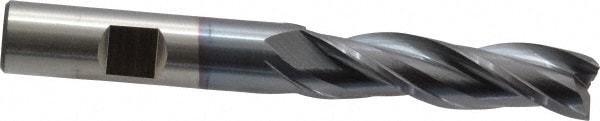 Cleveland C39785 Square End Mill: 1/2 Dia, 2 LOC, 1/2 Shank Dia, 4 OAL, 3 Flutes, High Speed Steel Image