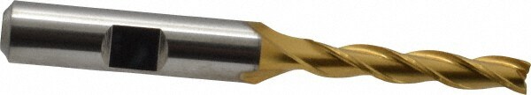 Cleveland C39754 Square End Mill: 7/32 Dia, 1-1/4 LOC, 3/8 Shank Dia, 3-1/16 OAL, 3 Flutes, High Speed Steel Image