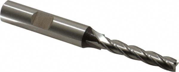 Cleveland C33372 Square End Mill: 7/32 Dia, 1-1/4 LOC, 3/8 Shank Dia, 3-1/16 OAL, 4 Flutes, High Speed Steel Image