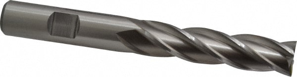 Cleveland C41335 Square End Mill: 1/2 Dia, 2 LOC, 1/2 Shank Dia, 4 OAL, 4 Flutes, High Speed Steel Image