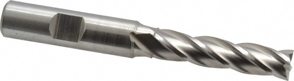 Cleveland C33375 Square End Mill: 13/32 Dia, 1-3/4 LOC, 1/2 Shank Dia, 3-3/4 OAL, 4 Flutes, High Speed Steel Image