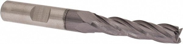 Cleveland C33410 Square End Mill: 5/16 Dia, 1-3/8 LOC, 3/8 Shank Dia, 3-1/8 OAL, 4 Flutes, High Speed Steel Image