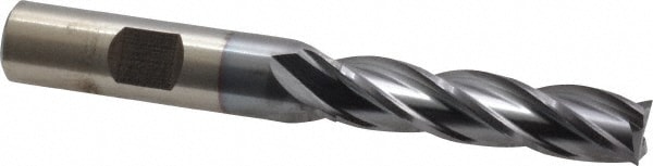 Cleveland C33414 Square End Mill: 7/16 Dia, 1-3/4 LOC, 1/2 Shank Dia, 3-3/4 OAL, 4 Flutes, High Speed Steel Image