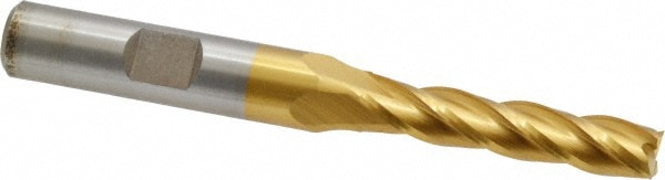 Cleveland C33387 Square End Mill: 9/32 Dia, 1-3/8 LOC, 3/8 Shank Dia, 3-1/8 OAL, 4 Flutes, High Speed Steel Image