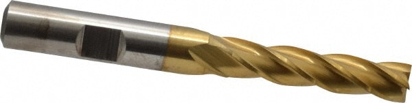 Cleveland C33388 Square End Mill: 5/16 Dia, 1-3/8 LOC, 3/8 Shank Dia, 3-1/8 OAL, 4 Flutes, High Speed Steel Image